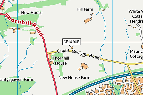 CF14 9UB map - OS VectorMap District (Ordnance Survey)