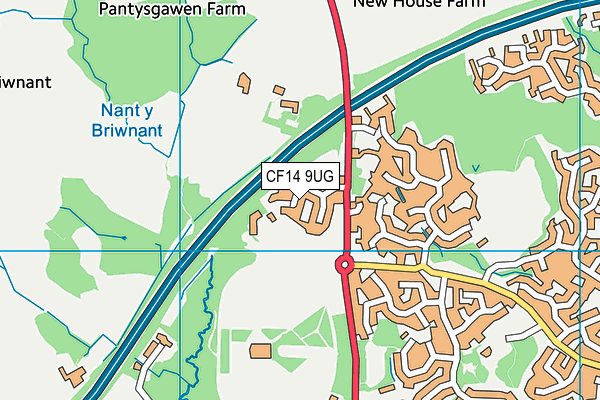 CF14 9UG map - OS VectorMap District (Ordnance Survey)