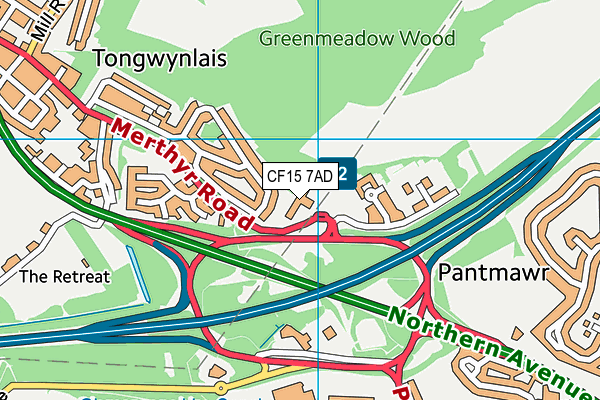 CF15 7AD map - OS VectorMap District (Ordnance Survey)