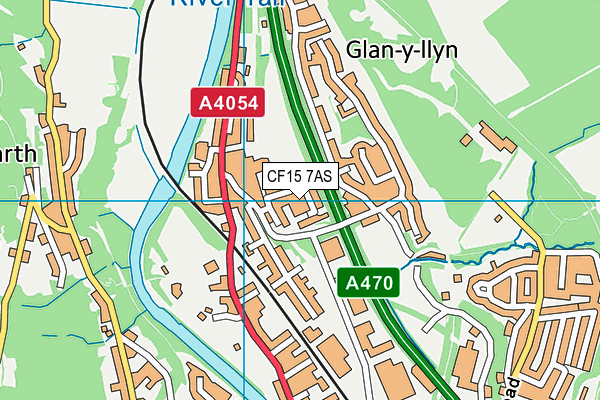 CF15 7AS map - OS VectorMap District (Ordnance Survey)