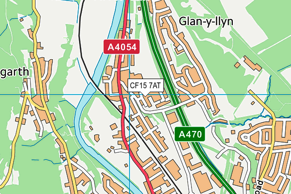 CF15 7AT map - OS VectorMap District (Ordnance Survey)