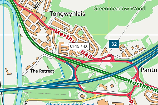 CF15 7HX map - OS VectorMap District (Ordnance Survey)