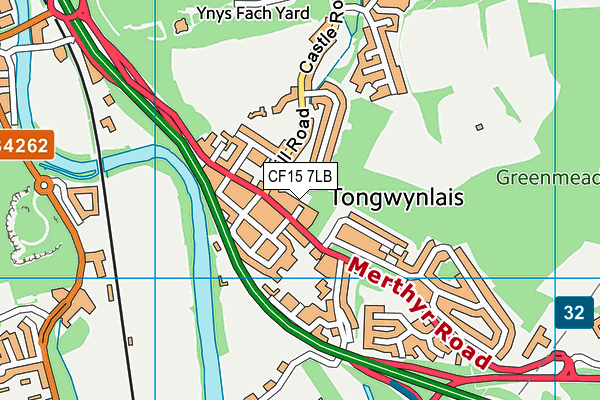 CF15 7LB map - OS VectorMap District (Ordnance Survey)