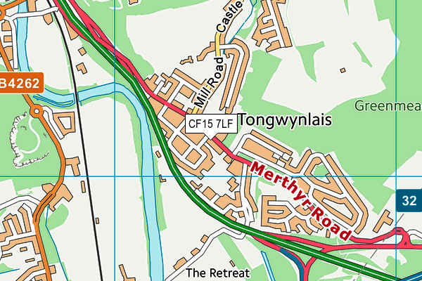 Tongwynlais Primary School map (CF15 7LF) - OS VectorMap District (Ordnance Survey)