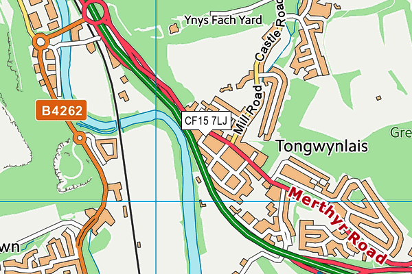 CF15 7LJ map - OS VectorMap District (Ordnance Survey)