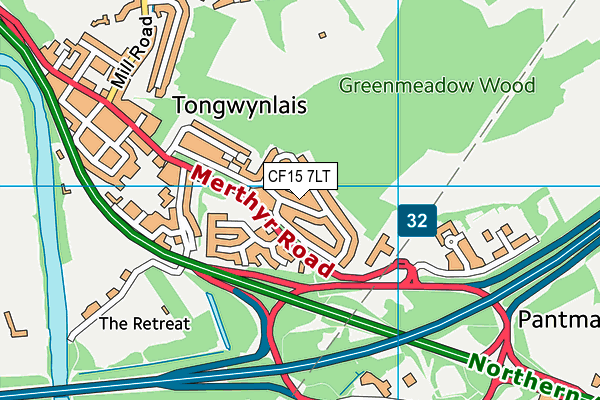 CF15 7LT map - OS VectorMap District (Ordnance Survey)