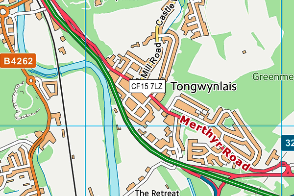 CF15 7LZ map - OS VectorMap District (Ordnance Survey)