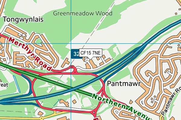 CF15 7NE map - OS VectorMap District (Ordnance Survey)