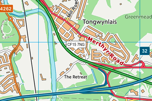 CF15 7NG map - OS VectorMap District (Ordnance Survey)