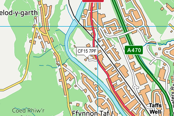 CF15 7PF map - OS VectorMap District (Ordnance Survey)