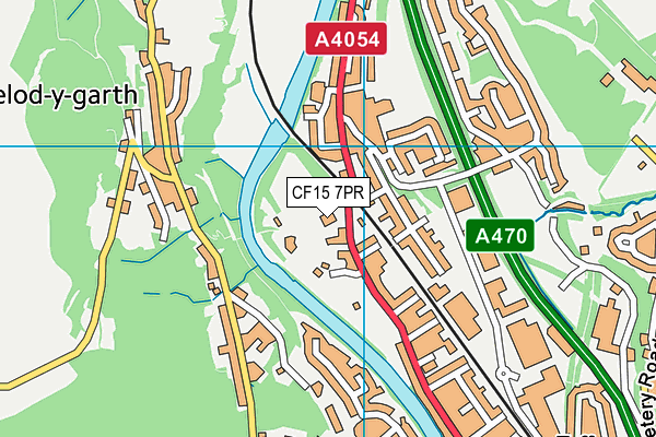 Ffynnon Taf Primary School map (CF15 7PR) - OS VectorMap District (Ordnance Survey)