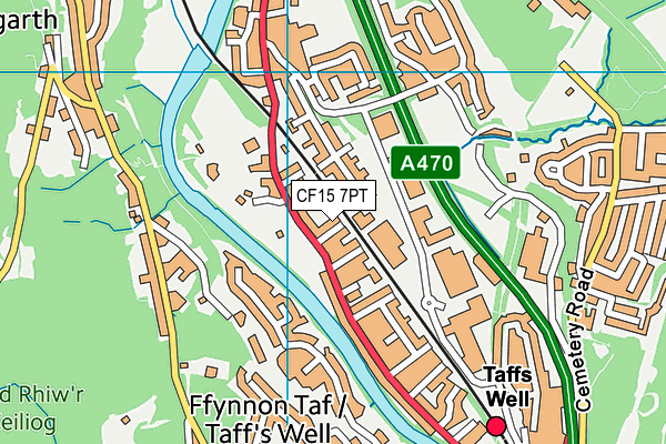 CF15 7PT map - OS VectorMap District (Ordnance Survey)