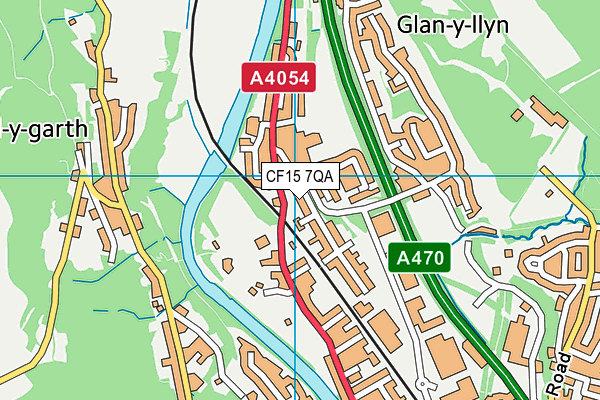 CF15 7QA map - OS VectorMap District (Ordnance Survey)