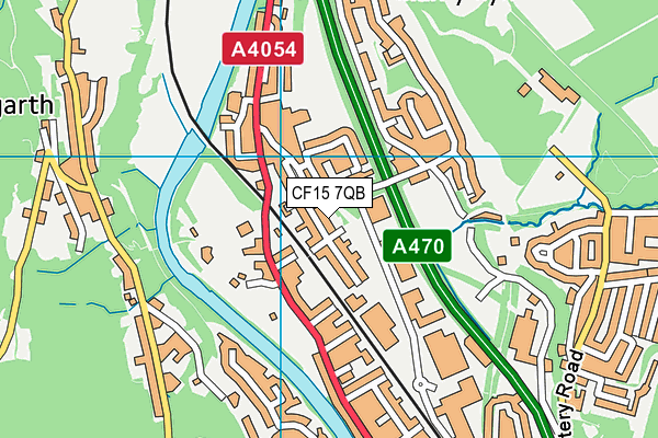 CF15 7QB map - OS VectorMap District (Ordnance Survey)