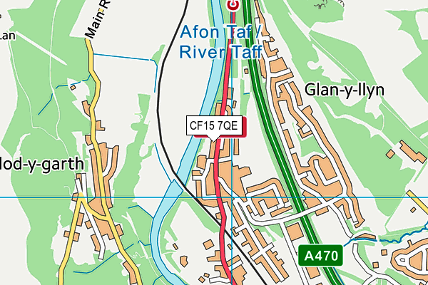 CF15 7QE map - OS VectorMap District (Ordnance Survey)