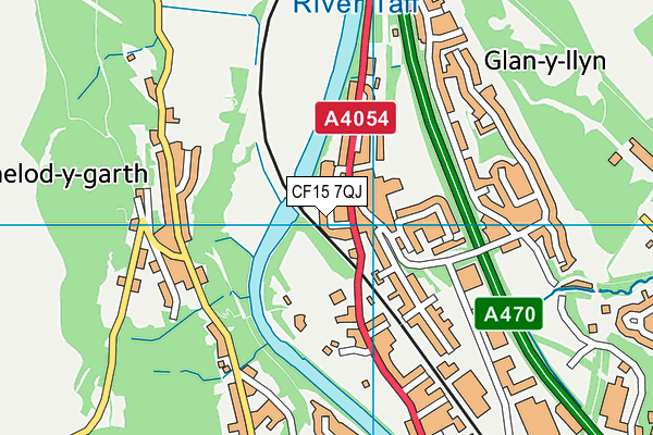 CF15 7QJ map - OS VectorMap District (Ordnance Survey)