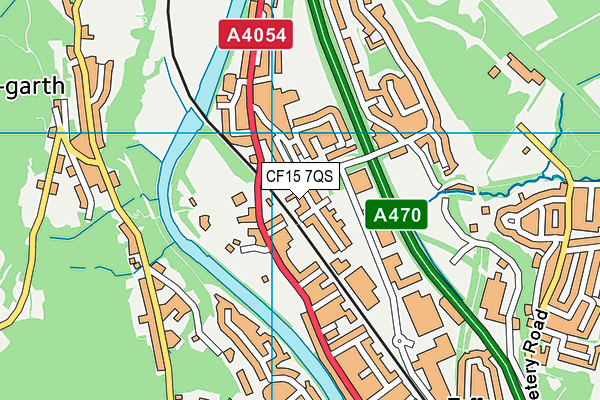 CF15 7QS map - OS VectorMap District (Ordnance Survey)