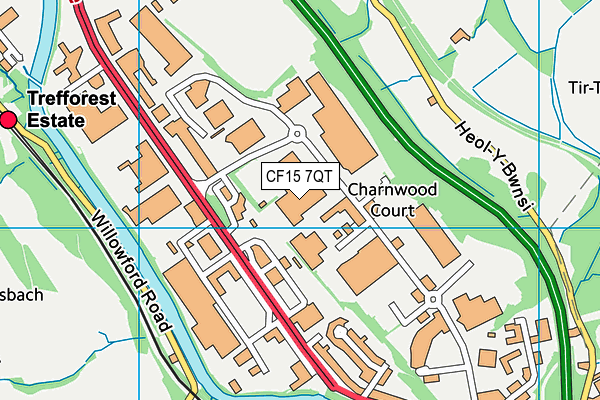 CF15 7QT map - OS VectorMap District (Ordnance Survey)