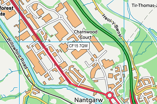 CF15 7QW map - OS VectorMap District (Ordnance Survey)