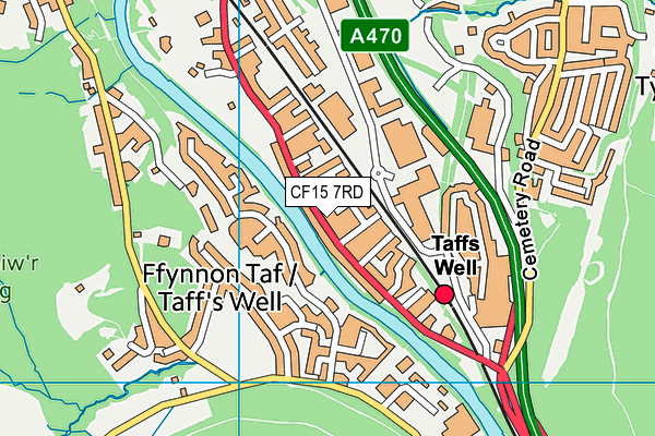 CF15 7RD map - OS VectorMap District (Ordnance Survey)