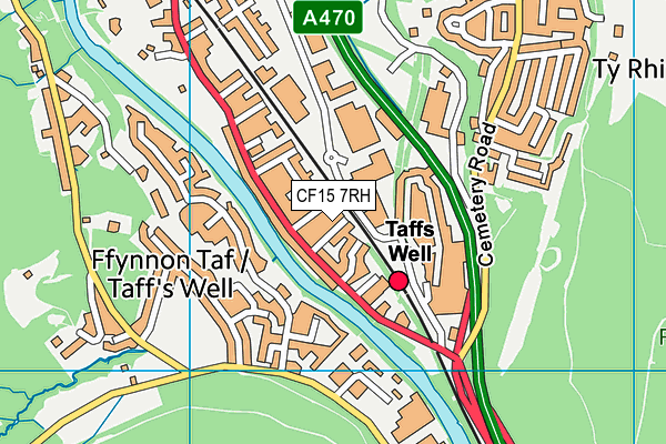 CF15 7RH map - OS VectorMap District (Ordnance Survey)