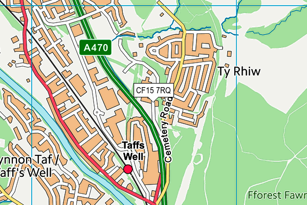 CF15 7RQ map - OS VectorMap District (Ordnance Survey)