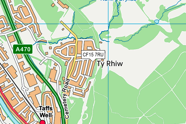 CF15 7RU map - OS VectorMap District (Ordnance Survey)