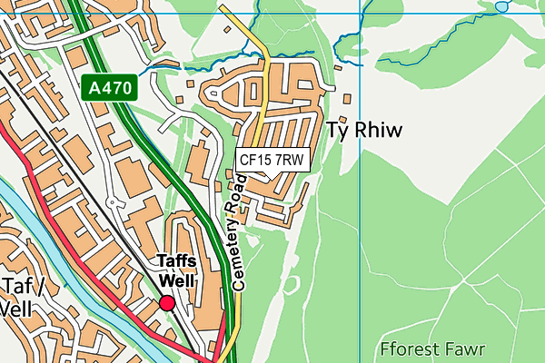 CF15 7RW map - OS VectorMap District (Ordnance Survey)