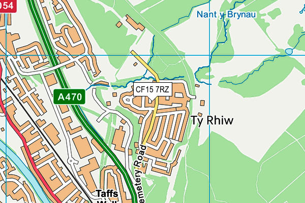 CF15 7RZ map - OS VectorMap District (Ordnance Survey)