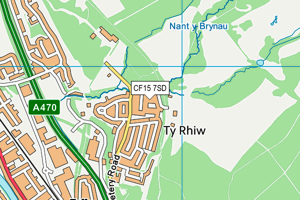 CF15 7SD map - OS VectorMap District (Ordnance Survey)