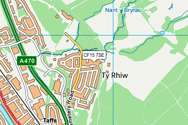 CF15 7SE map - OS VectorMap District (Ordnance Survey)