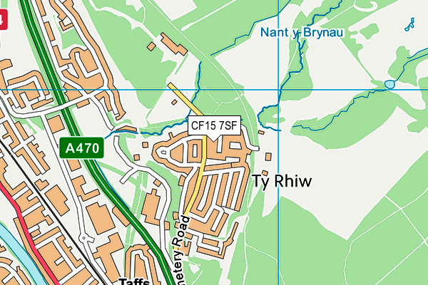 CF15 7SF map - OS VectorMap District (Ordnance Survey)