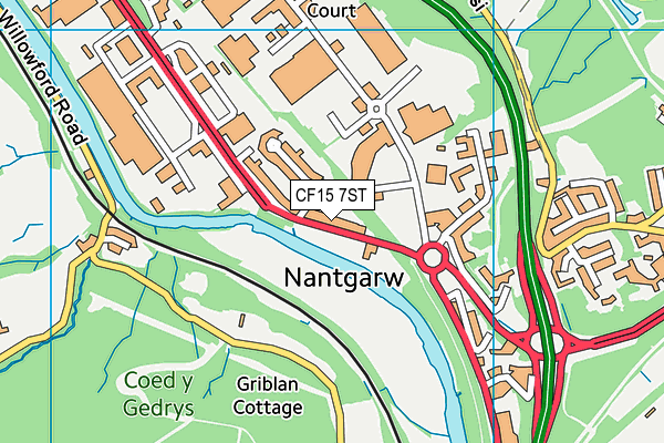 CF15 7ST map - OS VectorMap District (Ordnance Survey)