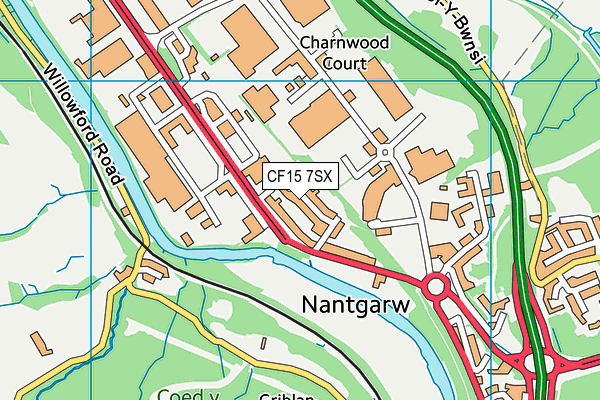 CF15 7SX map - OS VectorMap District (Ordnance Survey)