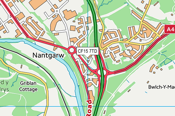 CF15 7TD map - OS VectorMap District (Ordnance Survey)