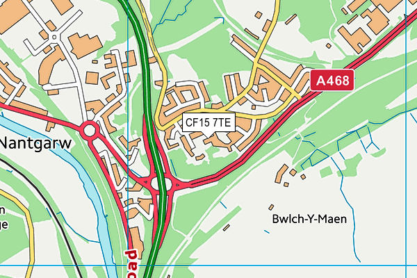 CF15 7TE map - OS VectorMap District (Ordnance Survey)