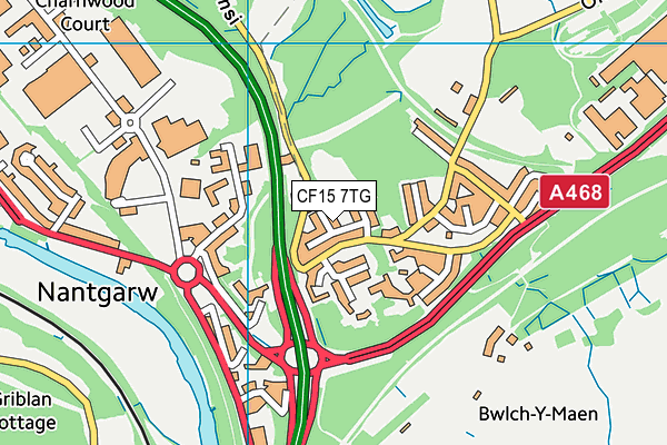 CF15 7TG map - OS VectorMap District (Ordnance Survey)