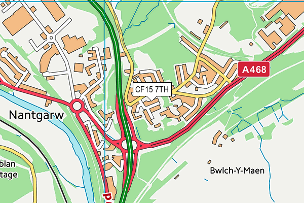 CF15 7TH map - OS VectorMap District (Ordnance Survey)