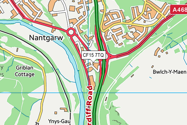 CF15 7TQ map - OS VectorMap District (Ordnance Survey)