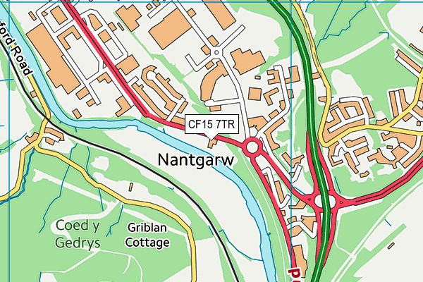 CF15 7TR map - OS VectorMap District (Ordnance Survey)