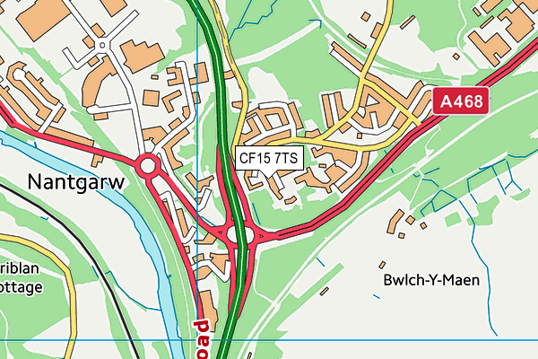 CF15 7TS map - OS VectorMap District (Ordnance Survey)