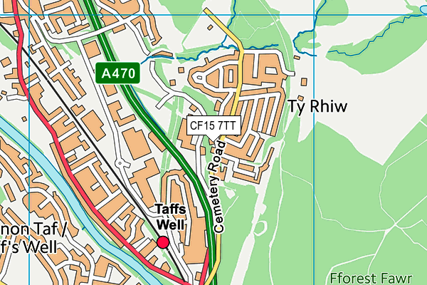 CF15 7TT map - OS VectorMap District (Ordnance Survey)