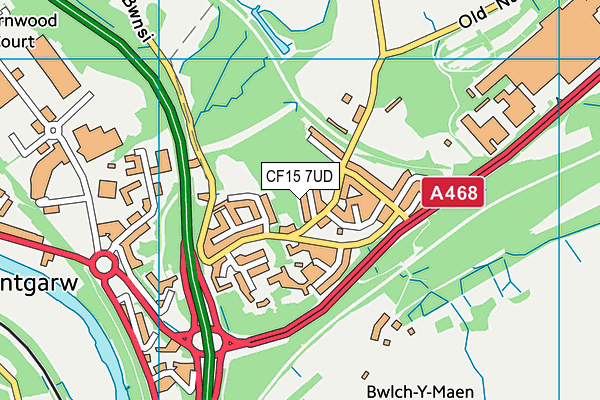 CF15 7UD map - OS VectorMap District (Ordnance Survey)