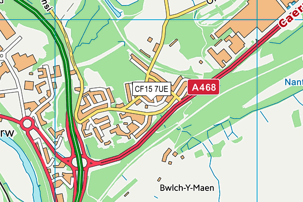 CF15 7UE map - OS VectorMap District (Ordnance Survey)