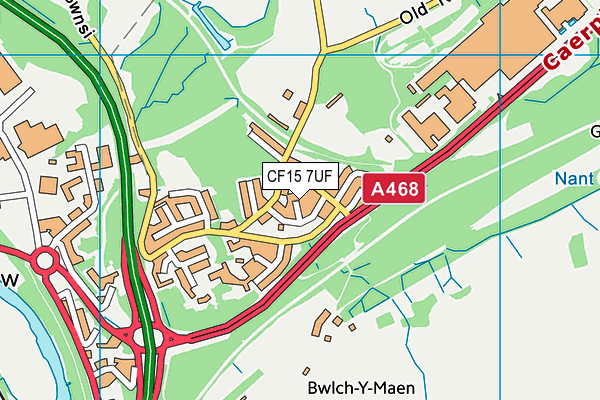 CF15 7UF map - OS VectorMap District (Ordnance Survey)