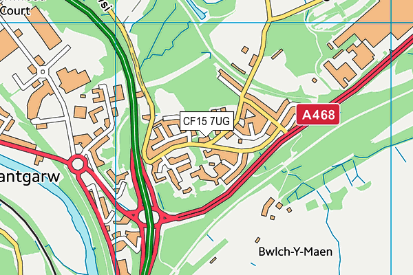 CF15 7UG map - OS VectorMap District (Ordnance Survey)