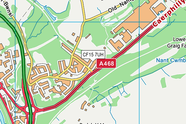 CF15 7UH map - OS VectorMap District (Ordnance Survey)