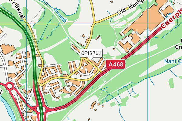 CF15 7UJ map - OS VectorMap District (Ordnance Survey)