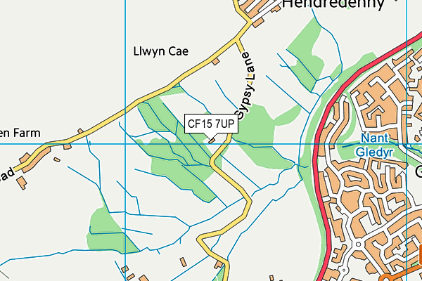 CF15 7UP map - OS VectorMap District (Ordnance Survey)