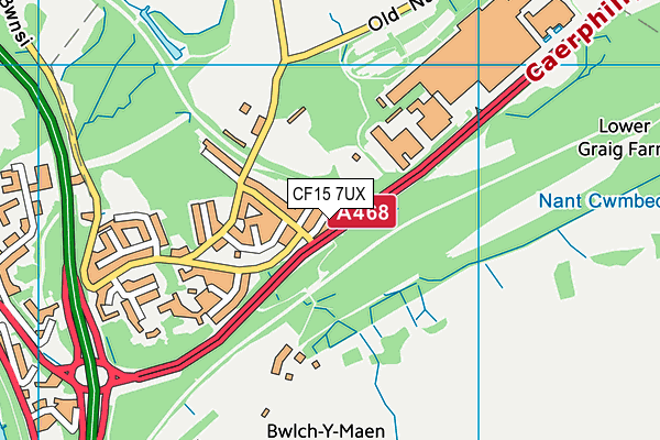 CF15 7UX map - OS VectorMap District (Ordnance Survey)